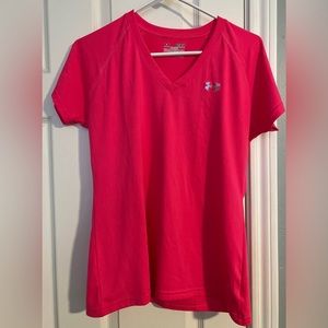 NWOT Under Armour pink v-neck shirt